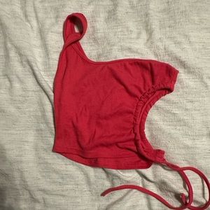 pink crop top